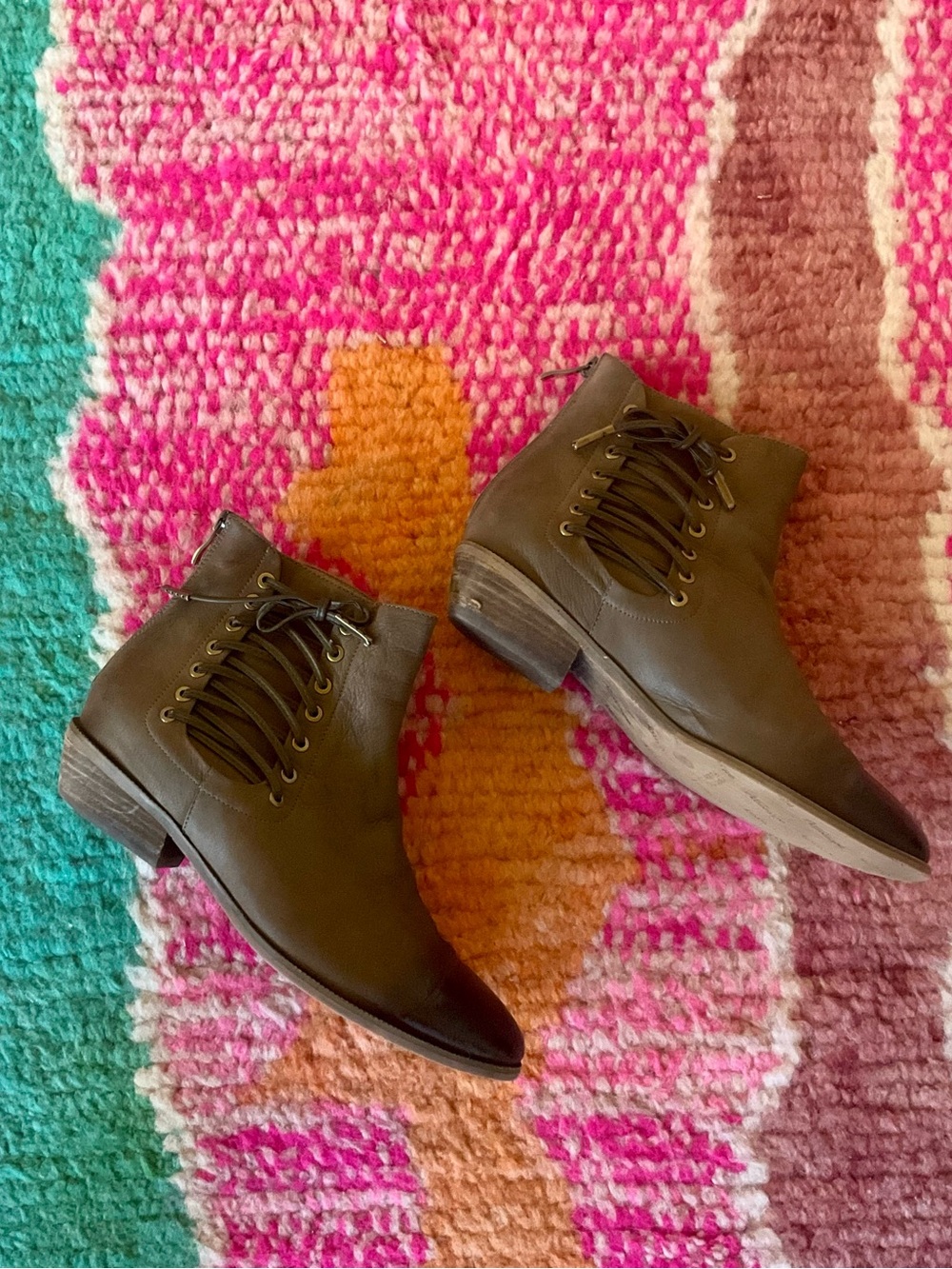 Antelope Leather Ankle Booties, Sz 10